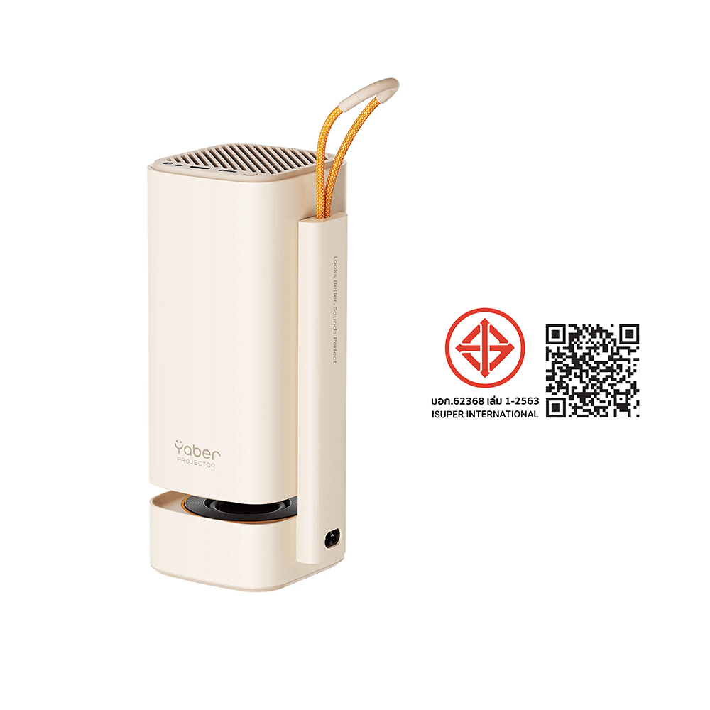 โปรเจคเตอร์ YABER T1 PRO สีเบจ หมุนได้ 180° คมชัด 1080P FHD สว่าง 220 ANSI LUMENS_11